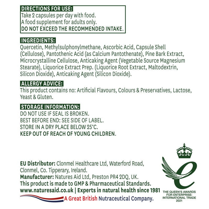 Natures Aid Quercetin Formula 90 Capsules