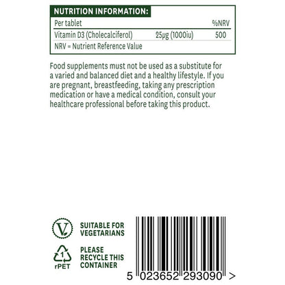 Natures Aid Vitamin D3 1000iu (25ug) 90 Tablets