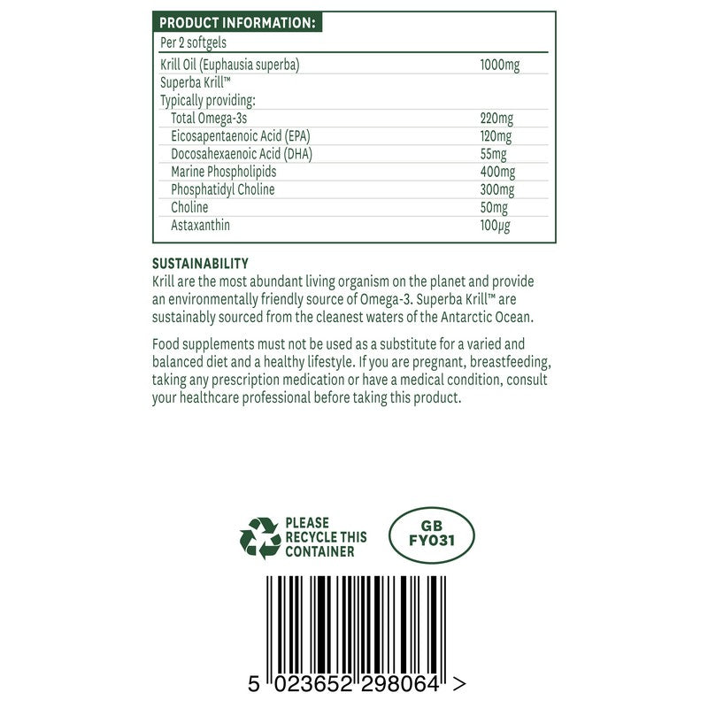 Natures Aid Krill Oil 500mg (Superba®) 60 Softgels