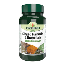 Natures Aid Ginger, Turmeric & Bromelain 60 Tablets