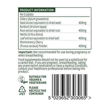 Natures Aid Celery Seed Complex with Montmorency Cherry, Burdock & Nettle 60 Tablets