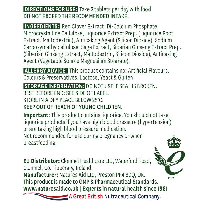 Natures Aid Red Clover Complex with Sage, Siberian Ginseng & Liquorice