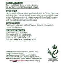 Natures Aid L-Arginine HCl 750mg 90 Tablets