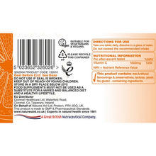 Natures Aid Vitamin C 1000mg Effervescent (Orange Flavour) 20 Tablets