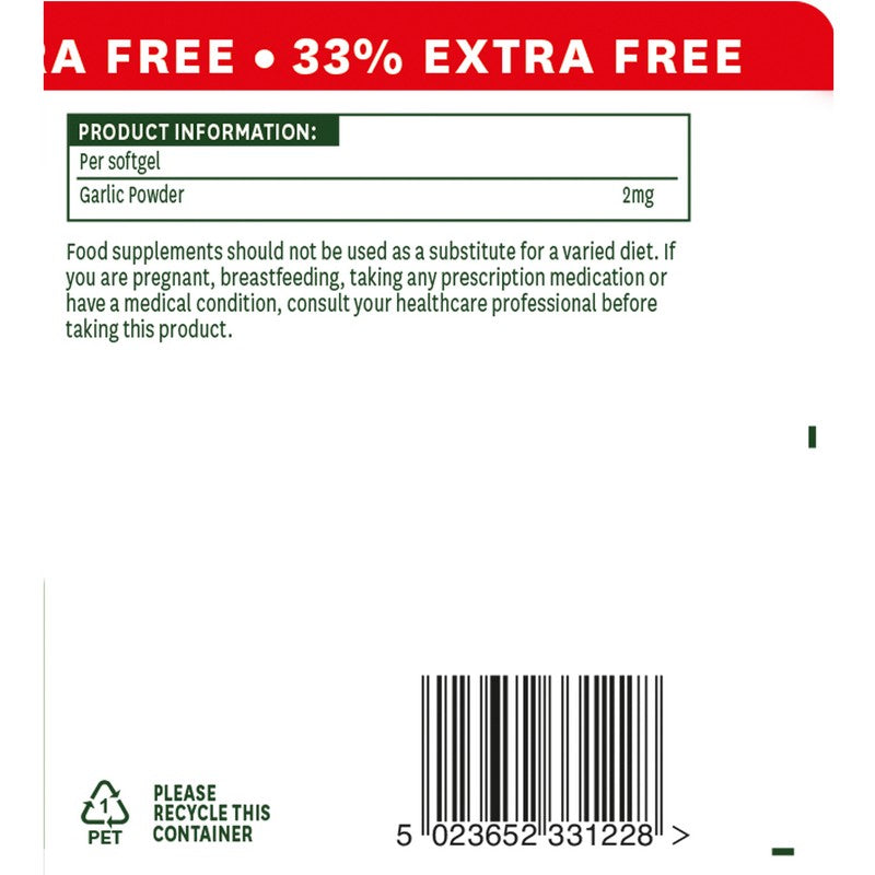 Natures Aid Garlic Pearls (Odourless) One-a-day 120 Tablets