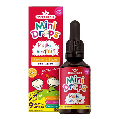 Natures Aid Multi-vitamin Mini Drops for infants & children (3 months - 5 years) 50ml