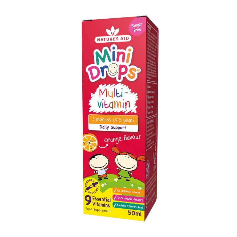 Natures Aid Multi-vitamin Mini Drops for infants & children (3 months - 5 years) 50ml