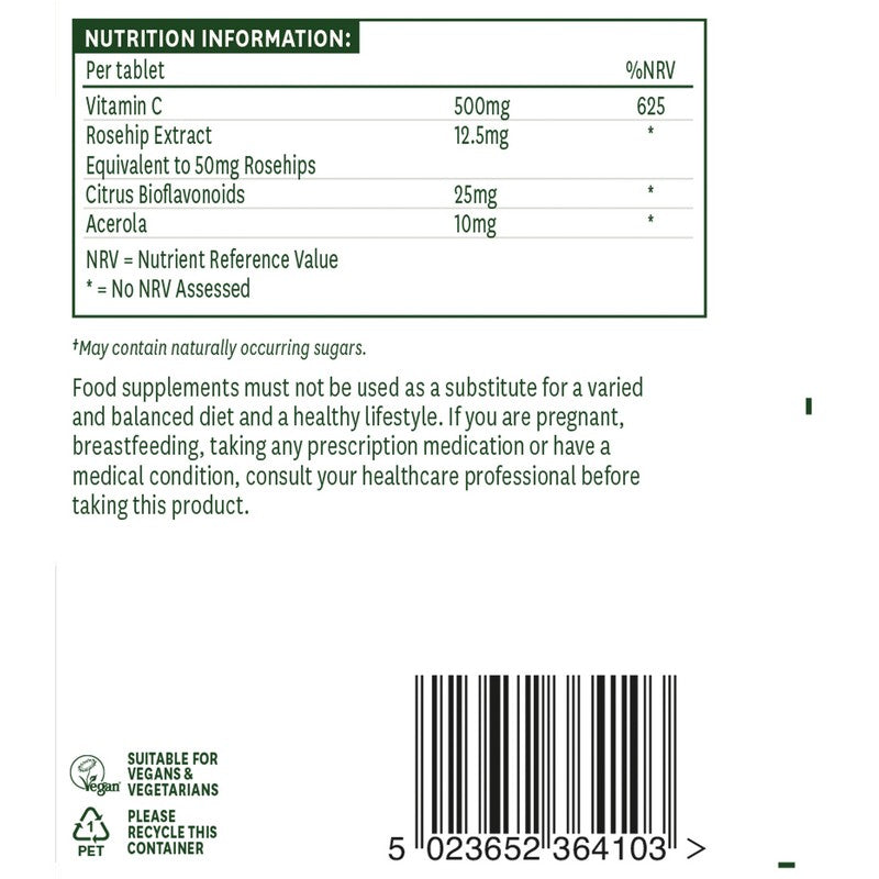 Natures Aid Vitamin C  500mg Chewable