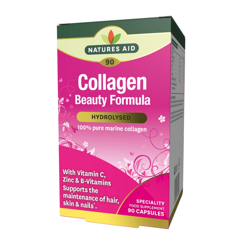 Natures Aid Collagen Beauty Formula with Vitamin C, Zinc & B-Vitamins 90 Capsules