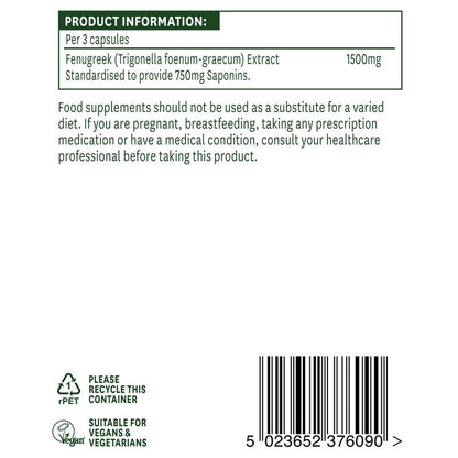 Natures Aid Fenugreek 500mg 90 Capsules