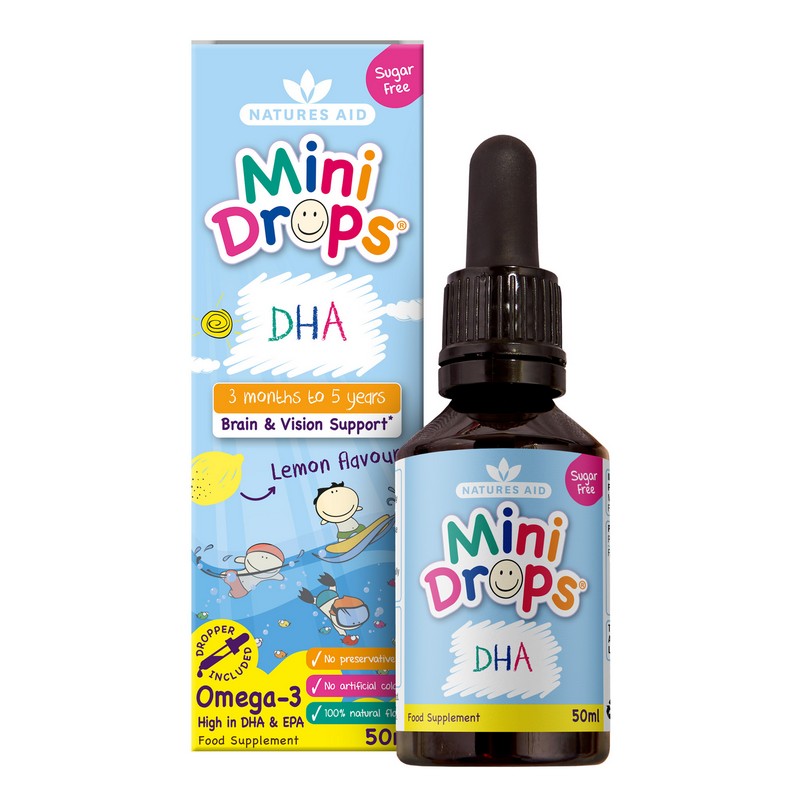 Natures Aid DHA Mini Drops for infants & children (3 months - 5 years) 50ml