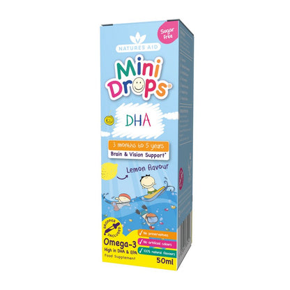 Natures Aid DHA Mini Drops for infants & children (3 months - 5 years) 50ml
