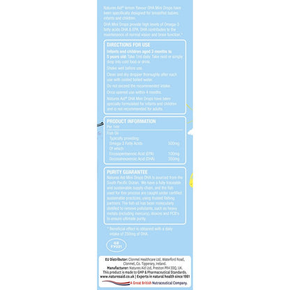 Natures Aid DHA Mini Drops for infants & children (3 months - 5 years) 50ml