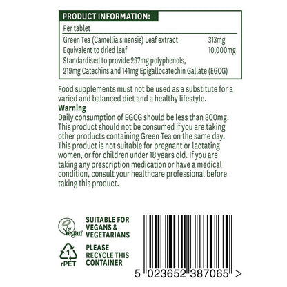 Natures Aid Green Tea 10,000mg 60 Tablets