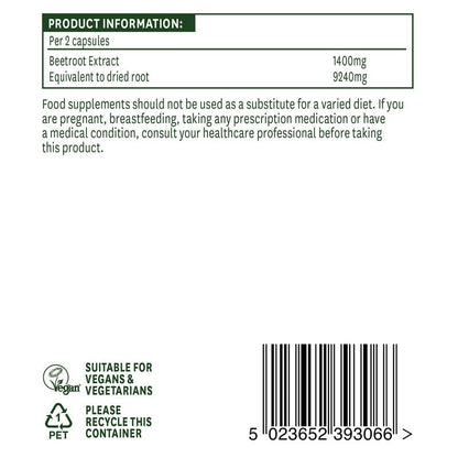 Natures Aid Organic Beetroot 4620mg 60 Capsules