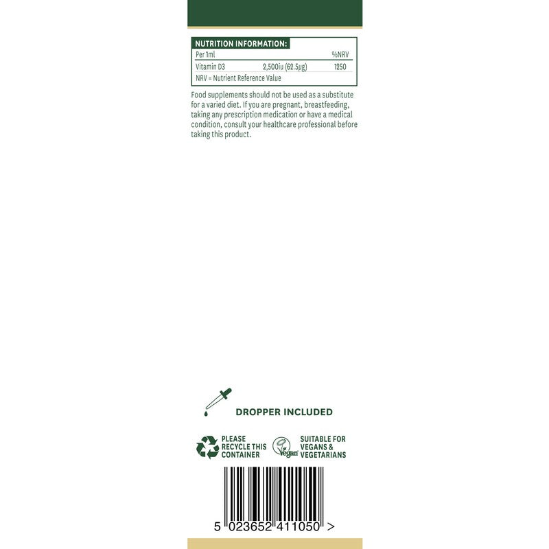 Natures Aid Vitamin D3 2500iu Liquid (62.5ug) 50ml
