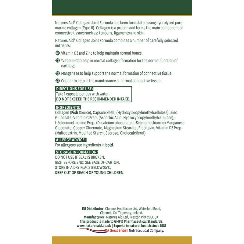 Natures Aid Collagen Joint Formula 60 Capsules