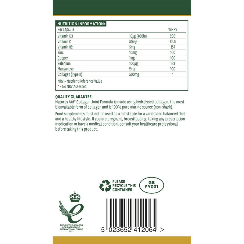 Natures Aid Collagen Joint Formula 60 Capsules