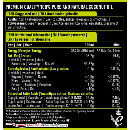 Natures Aid MCT Oil 500ml