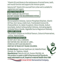 Natures Aid Vegan Vitamin D3 1000iu (25ug) 60 Tablets