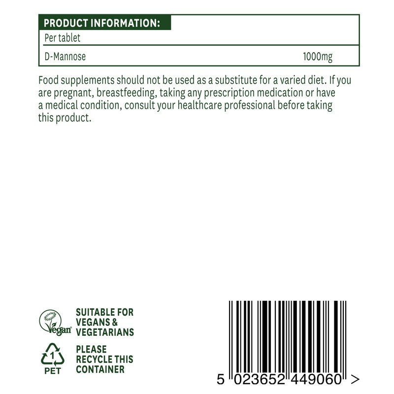 Natures Aid D-Mannose 1000mg 60 Tablets
