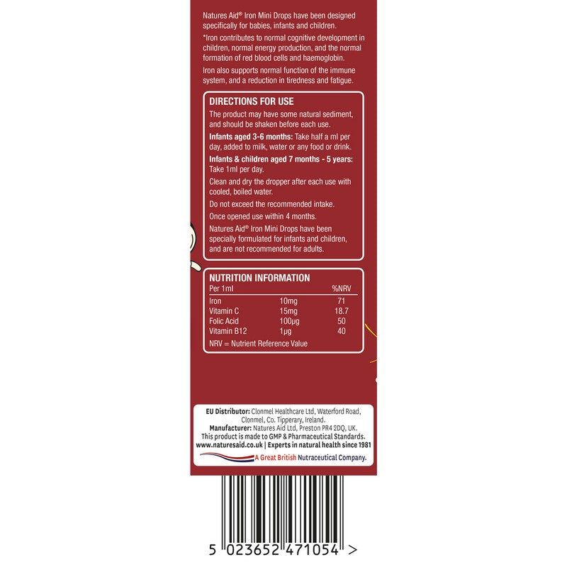 Natures Aid Mini Drops Iron 50ml