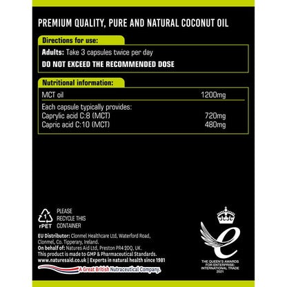 Natures Aid MCT Oil Capsules 120 Softgels