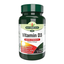 Natures Aid Vitamin D3 4000iu (100ug) Super Strength 60 Tablets