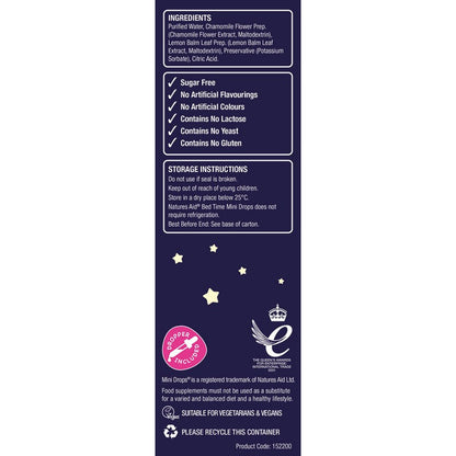 Natures Aid Mini Drops Bed Time (Chamomile & Lemon Balm) 50ml
