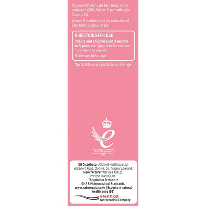Natures Aid Mini Drops Skin Care (Vitamin E Oil) Spray 30ml