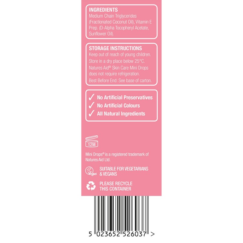 Natures Aid Mini Drops Skin Care (Vitamin E Oil) Spray 30ml