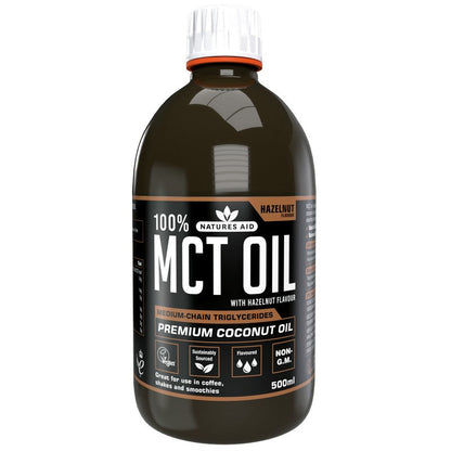 Natures Aid Pure 100% MCT Oil Liquid Hazelnut 500ml