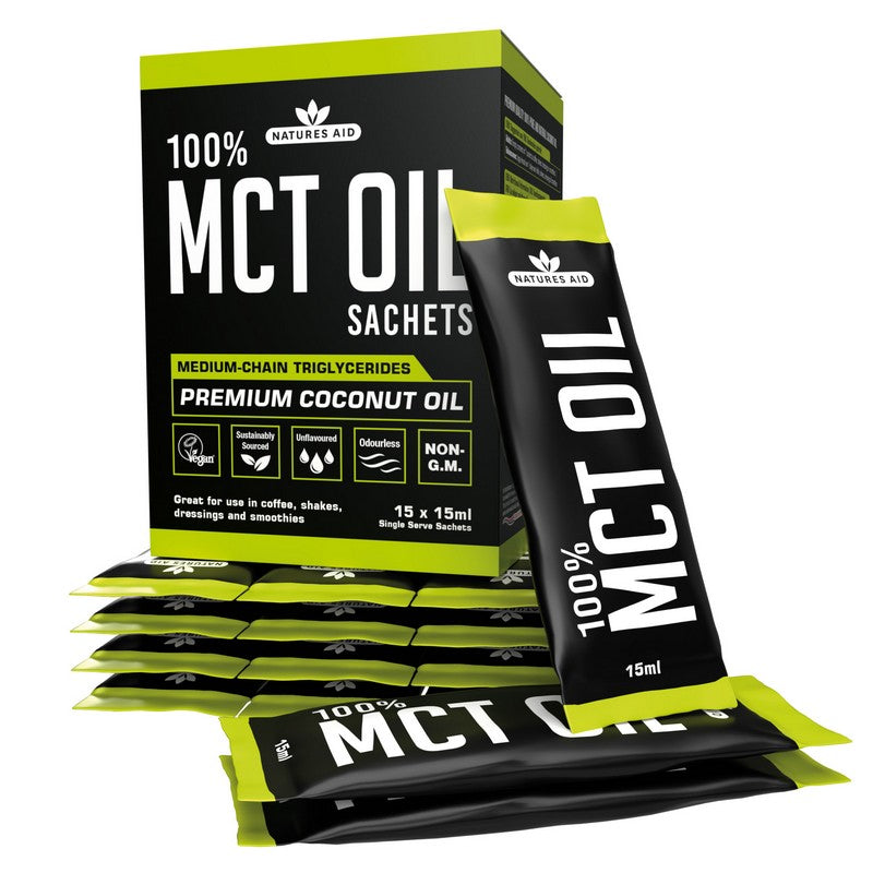 Natures Aid Pure MCT Oil Liquid 15 x 15ml Sachets