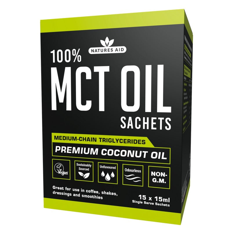 Natures Aid Pure MCT Oil Liquid 15 x 15ml Sachets