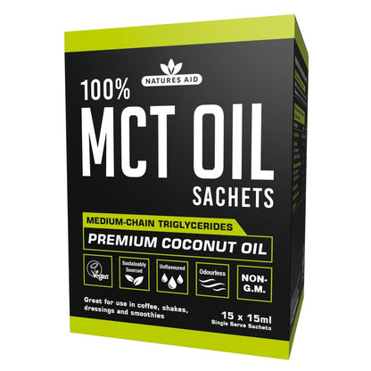Natures Aid Pure MCT Oil Liquid 15 x 15ml Sachets