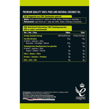 Natures Aid Pure MCT Oil Liquid 15 x 15ml Sachets