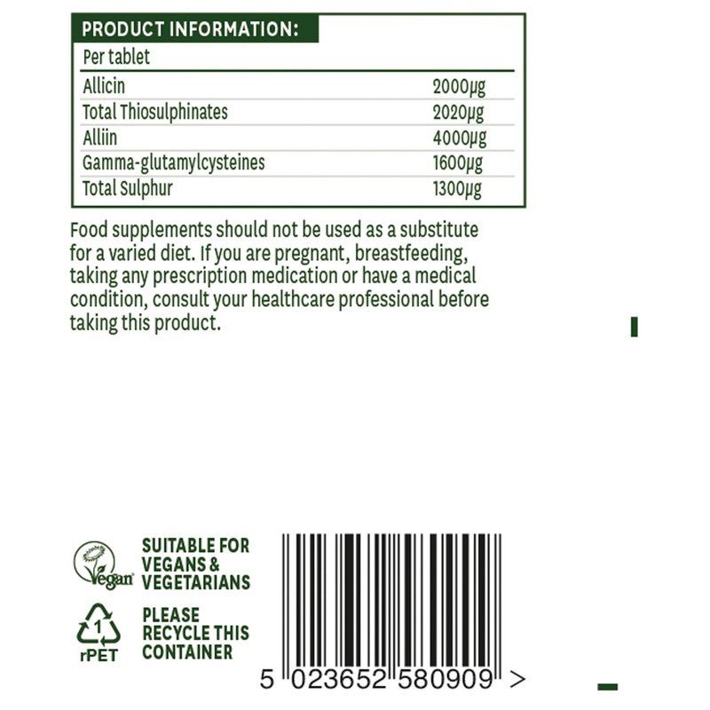 Natures Aid Garlic concentrated 2000ug Allicin 90 Tablets