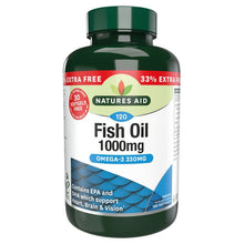 Natures Aid Fish Oil 1000mg (Omega-3) 90s+33% 120 Softgels