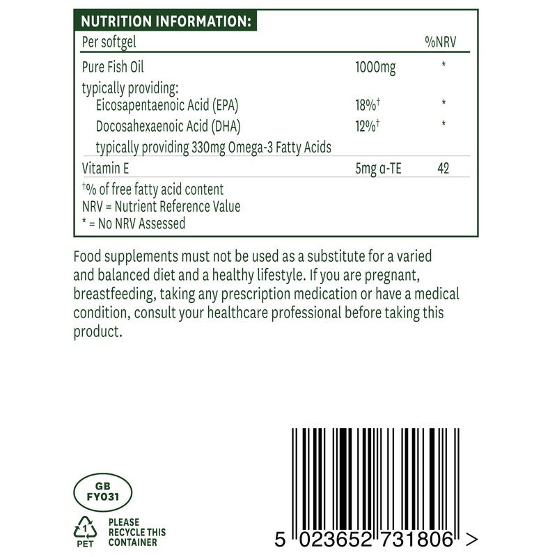Natures Aid Fish Oil 1000mg (Omega-3)