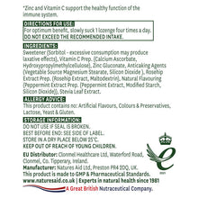 Natures Aid Zinc Lozenge (Peppermint) with Rosehip + Vitamin C 30 Lozenges