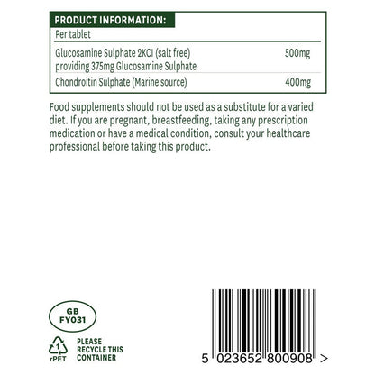 Natures Aid Glucosamine Sulphate 500mg & Chondroitin 400mg 90 Tablets