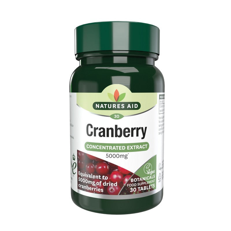 Natures Aid Cranberry 200mg (5000mg equiv)