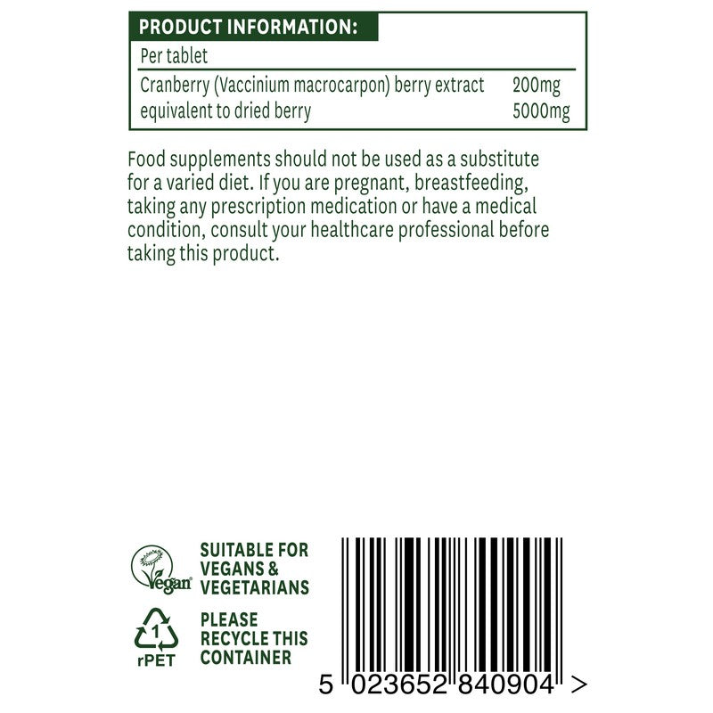 Natures Aid Cranberry 200mg (5000mg equiv)
