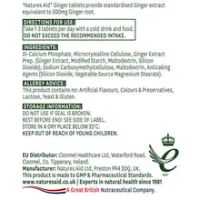 Natures Aid Ginger Root 500mg 90 Tablets