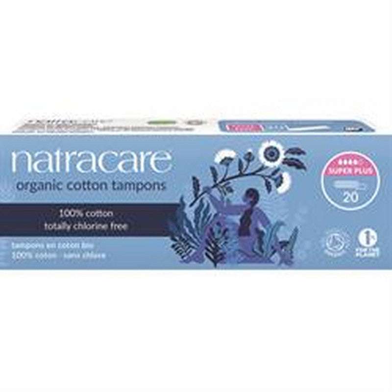 Natracare Organic Non-Applicator Tampons Super Plus  20 Pieces