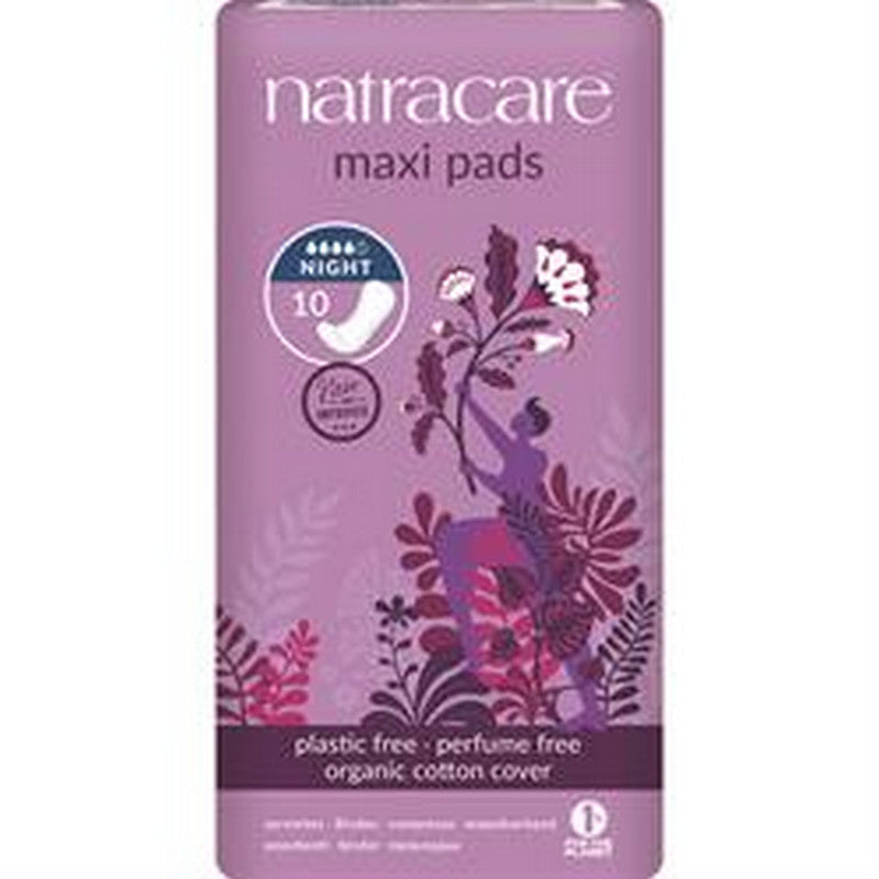Natracare Natural Maxi Pads Night-Time  10 Box