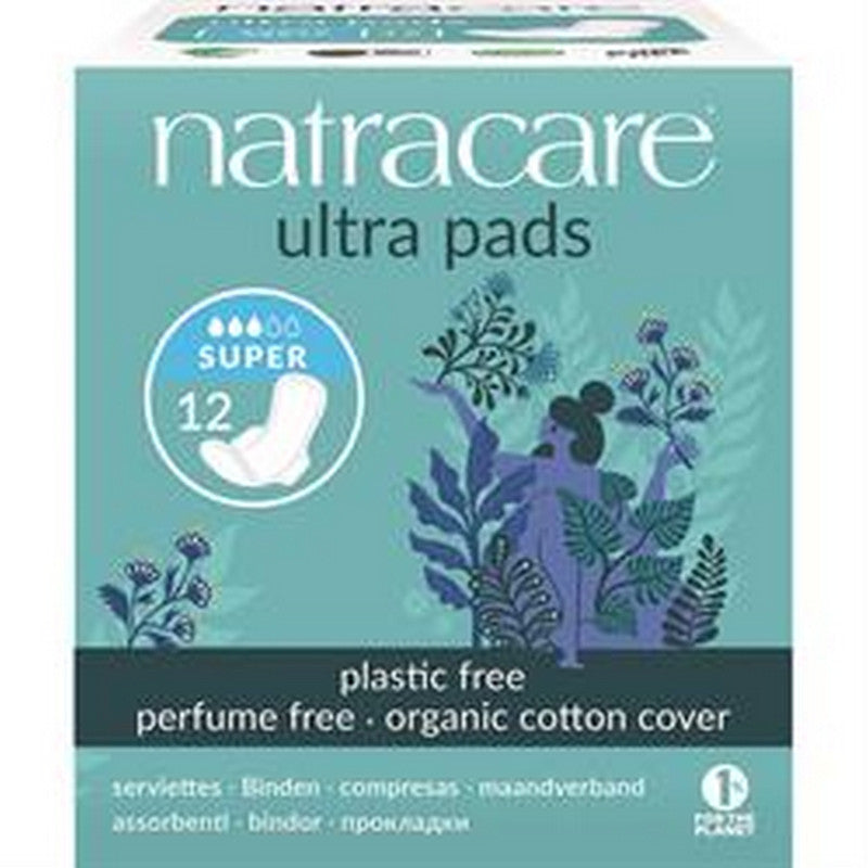 Natracare Natural Ultra Pads Super With Wings  12 Pieces