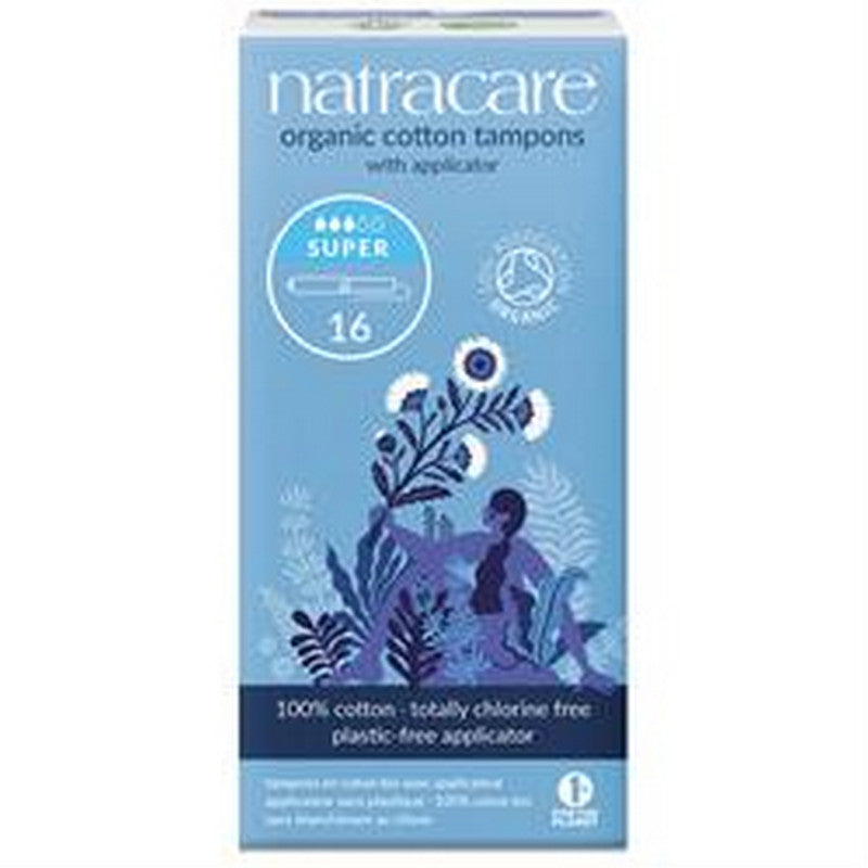 Natracare Organic Applicator Tampons Super  16 Pieces