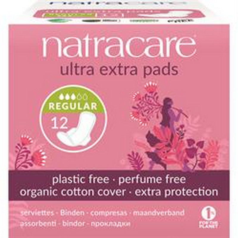 Natracare Ultra Extra Pads Regular With Wings  12 Pads