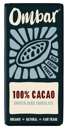 Ombar Organic Vegan 100% Cacao Dark Chocolate 35g
